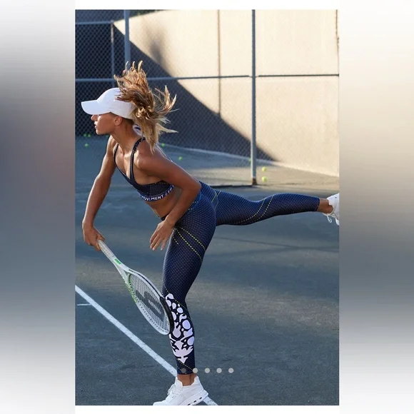 Free People Never Better Logo Leggings Black Combo NWT